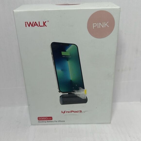 iWALK LinkPod3 3350mAh Portable iPhone Charger - Pink, DS3350L - Picture 1 of 5